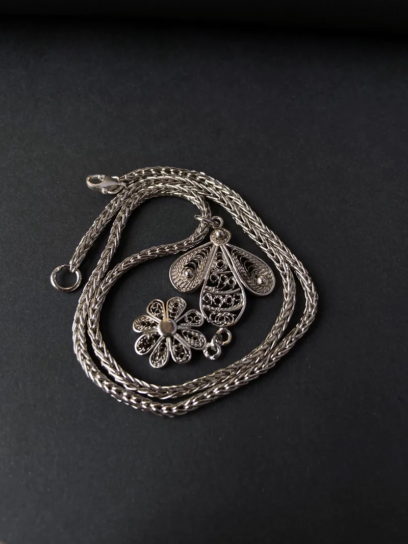 Zahra filigree necklace in handmade silver