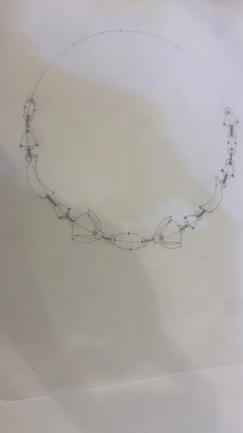 Hand-drawn necklace design by Hazzem Khaled